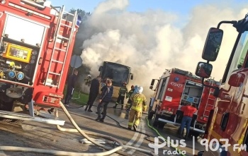 Pożar autobusu w Sławnie