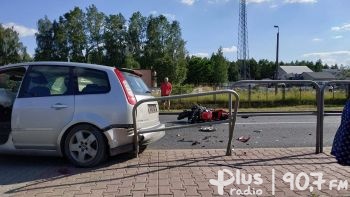 Kierowca osobówki nie ustąpił pierwszeństwa motocykliście - groźny wypadek w Gielniowie