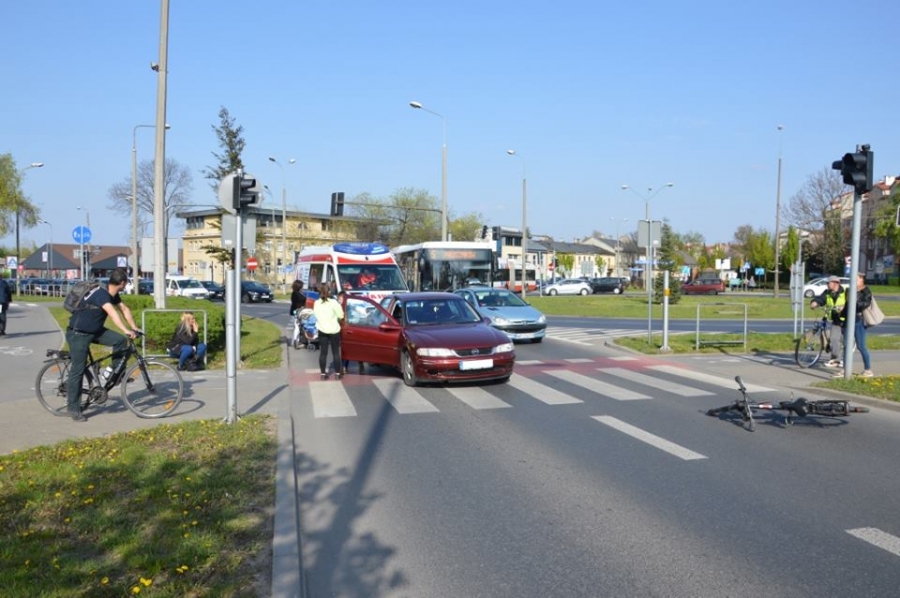 Potrącenie rowerzystki