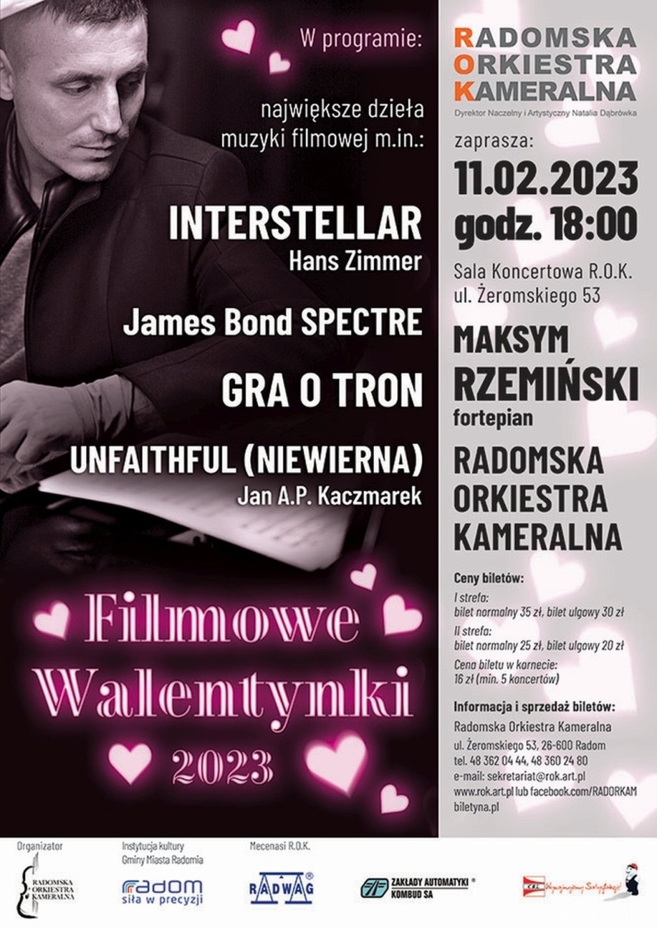 Filmowe Walentynki. Koncert Radomskiej Orkiestry Kameralnej