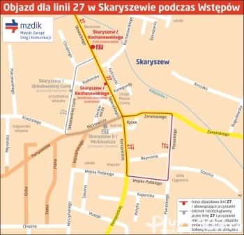 Skaryszew: Będą objazdy dla linii 27 podczas Wstępów