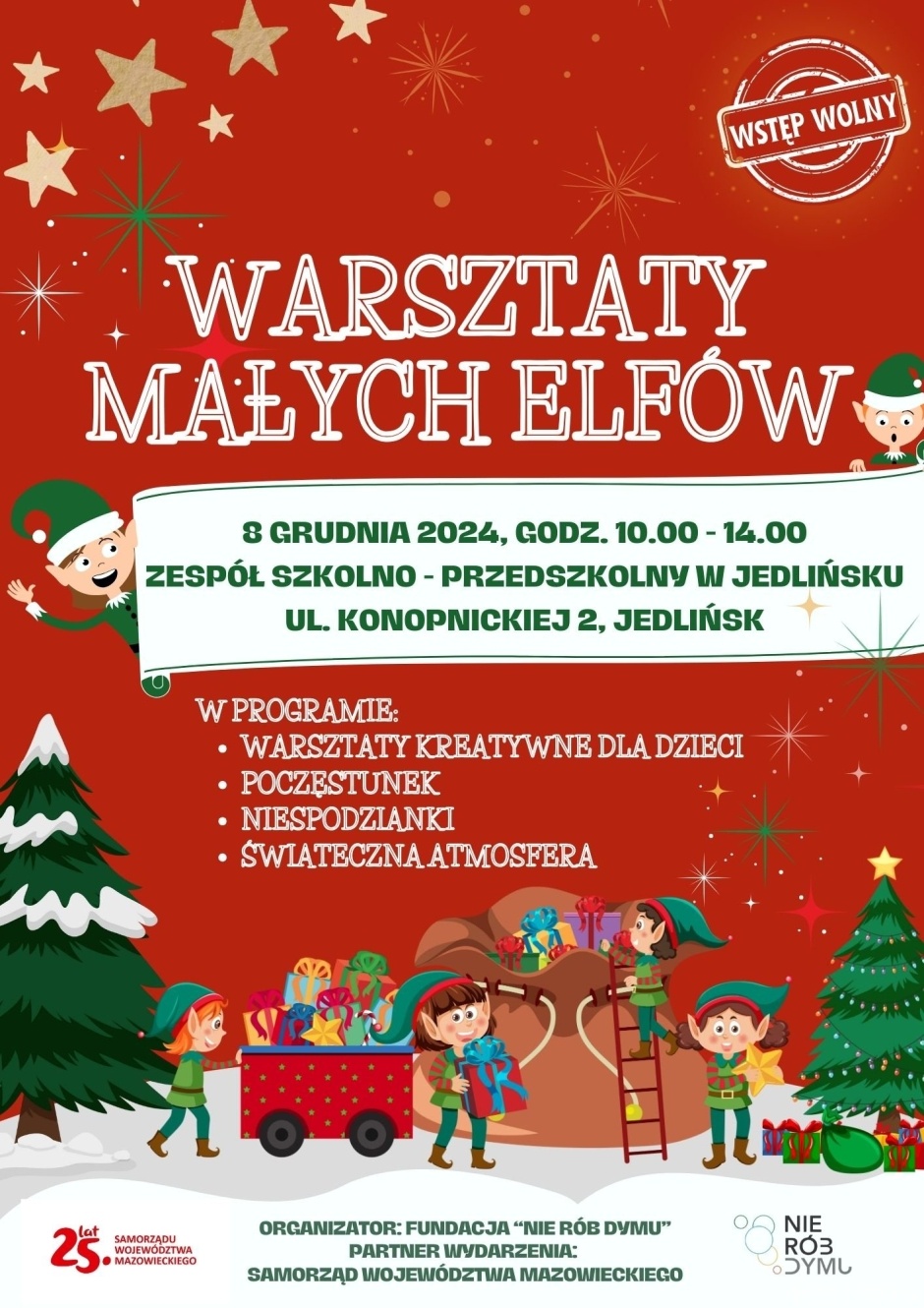 Warsztaty małych elfów odbędą się w Jedlińsku!