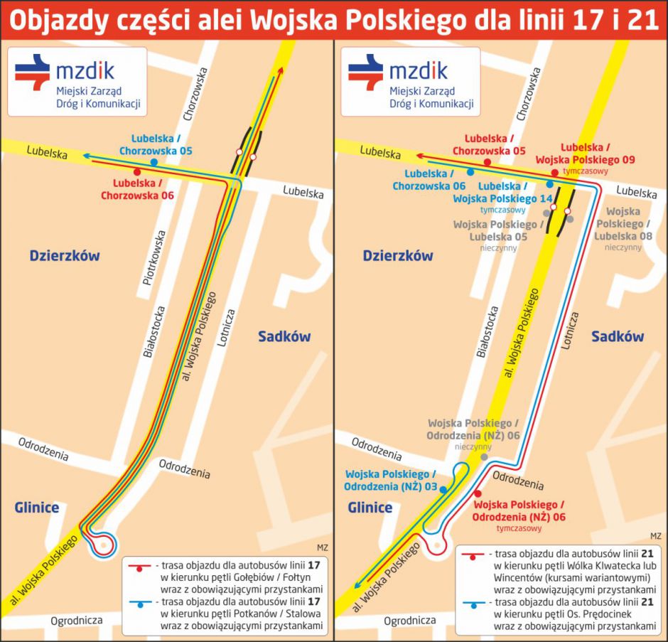 Uwaga! Drogowcy ponownie w al. Wojska Polskiego